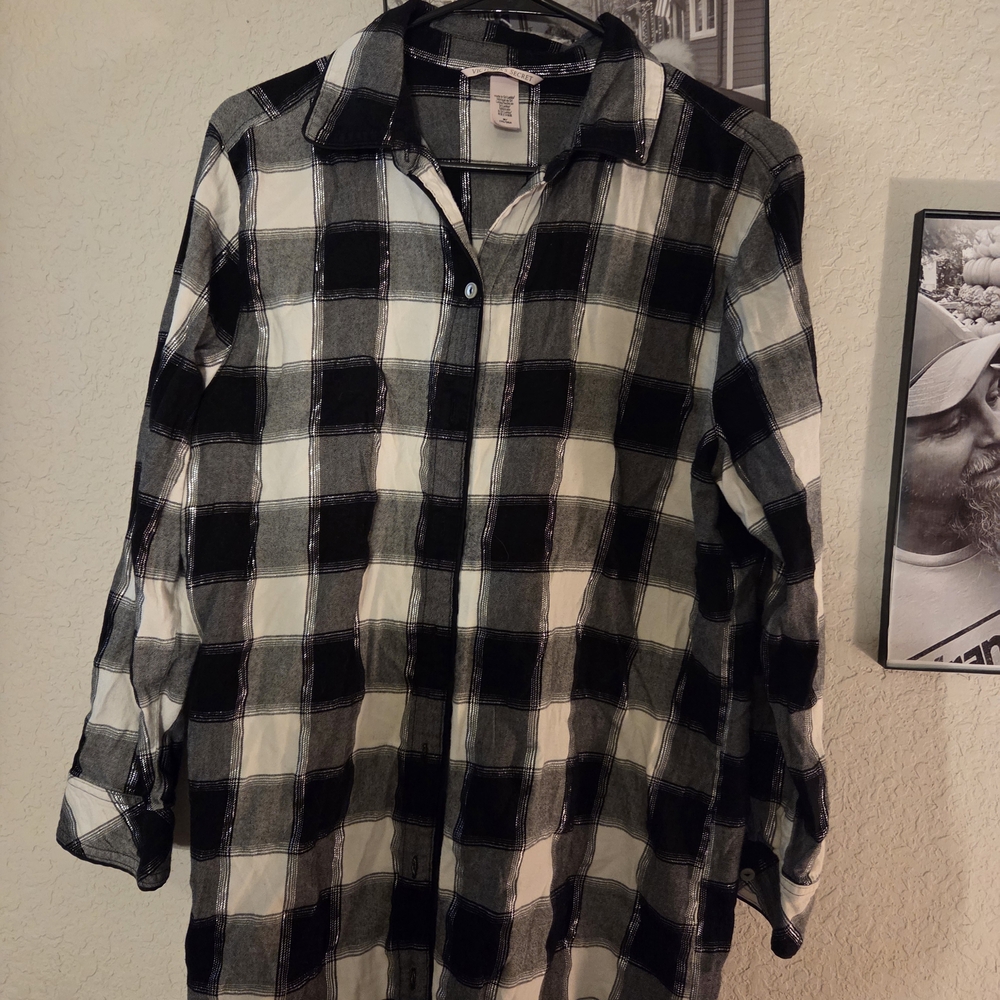 Black and White Plaid Men's Shirt